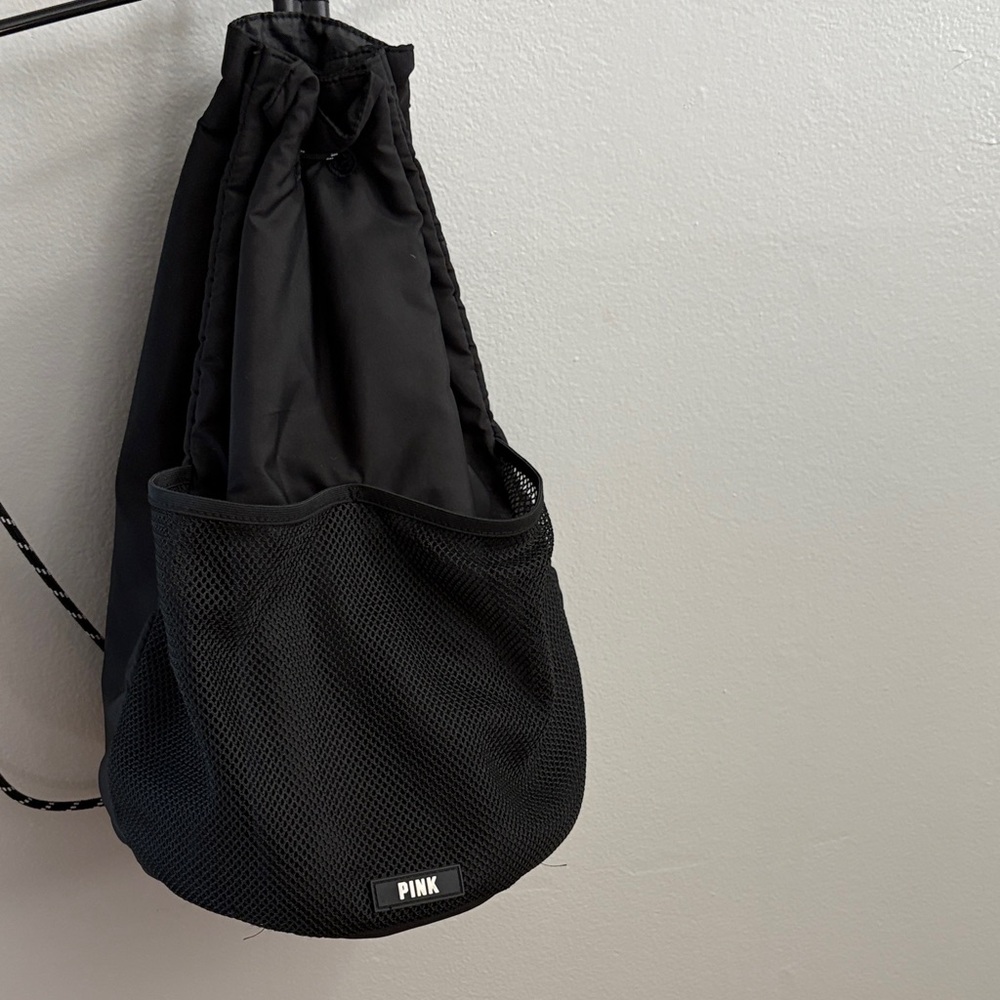 PINK Victoria's Secret Black Mesh Backpack